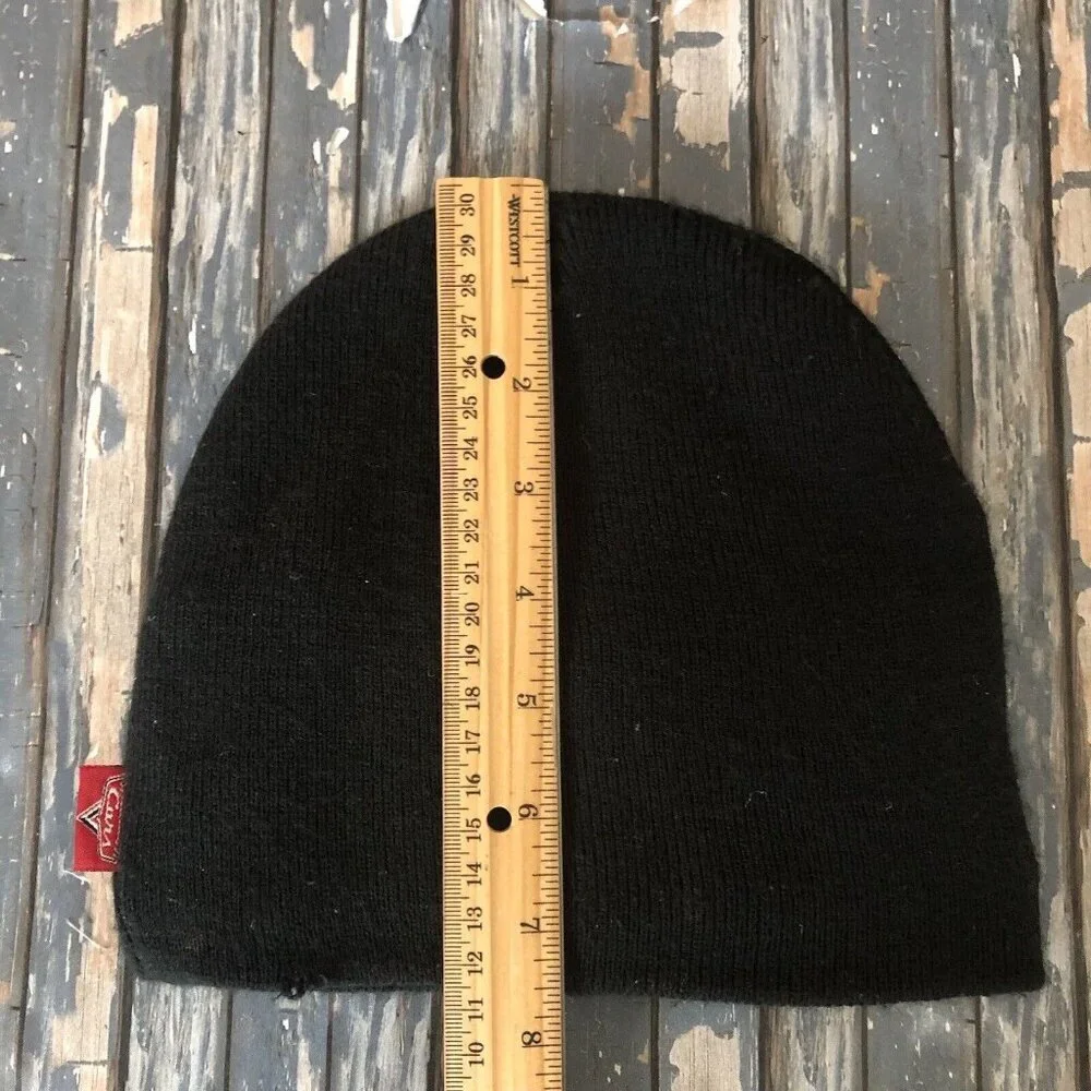 Disney/Pixar Cars Lightning Mcqueen Beanie Cap Hat Black Acrylic Kids Sz 4-16